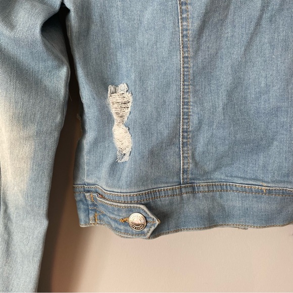 U2B light wash distressed stretch crop denim jean jacket - Small - Picture 5 of 16